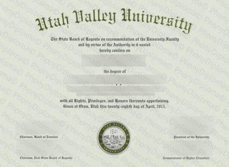 Usa Utah Valley University Free Sample From Phonydiploma (2)